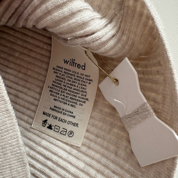 Aritzia Wilfred Reso Cropped Crew Neck Sweater Tank Heather Oatmeal size L - Picture 4 of 6